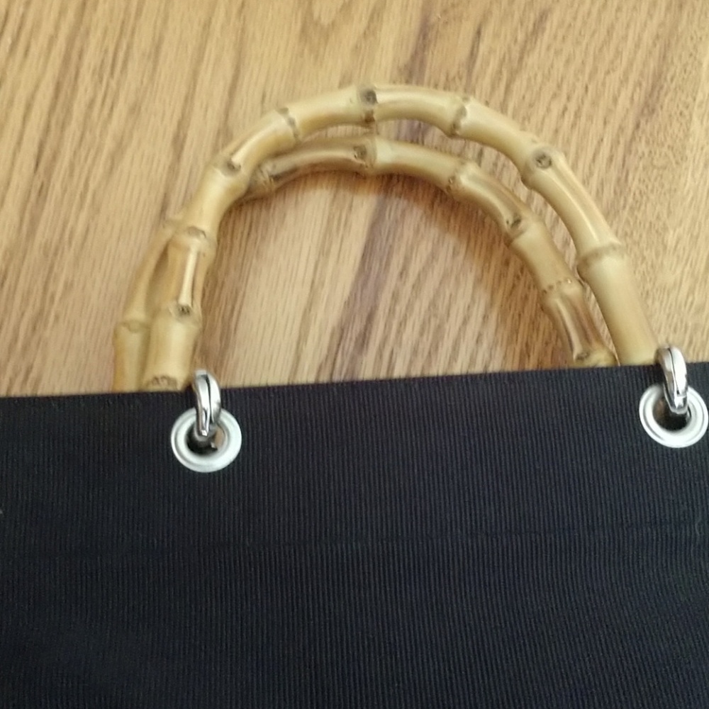 #4 durable "File" Fabric Bamboo Handled Shopper Sunny Hawaii NWOT - Picture 2 of 16